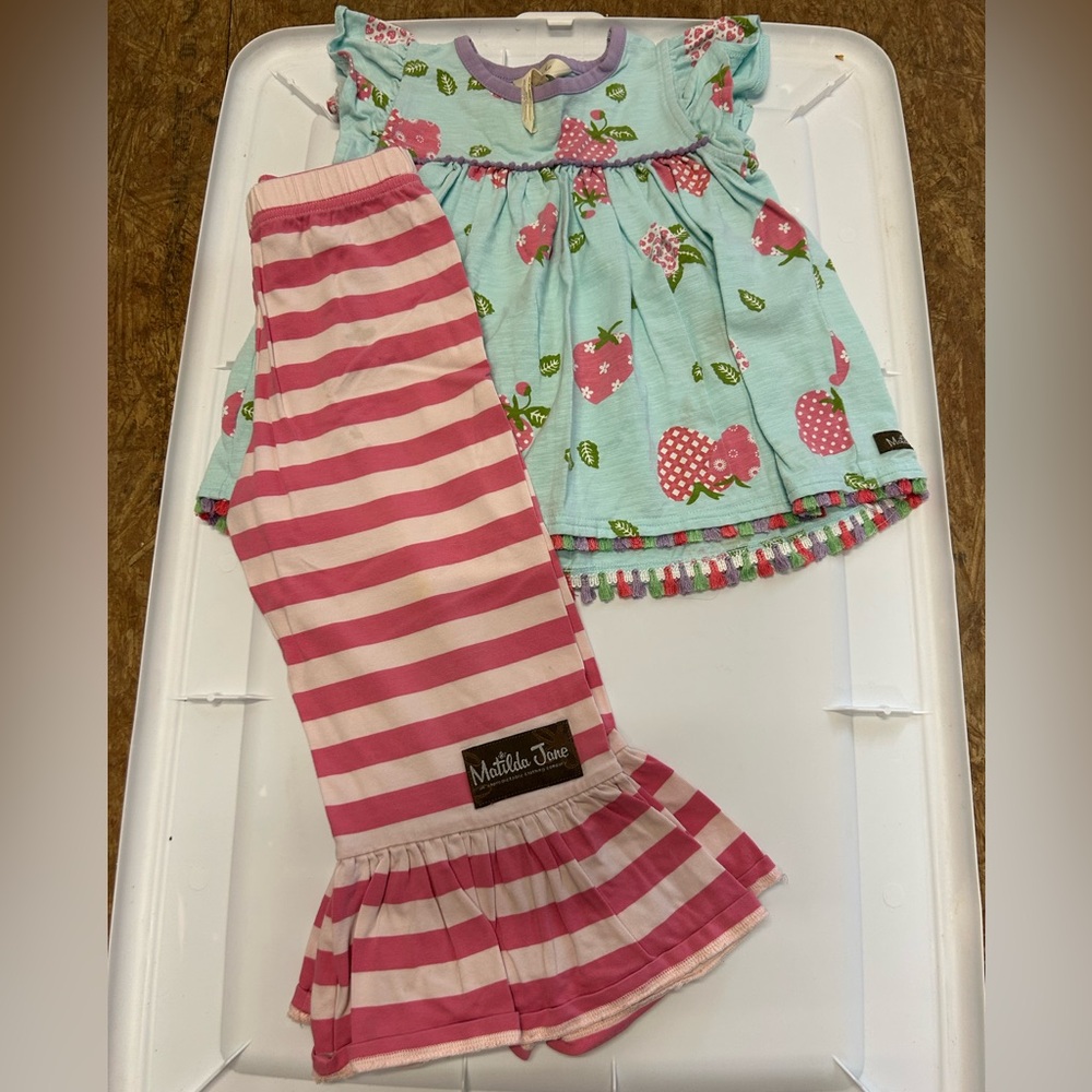 Matilda Jane Pink and Blue Strawberry Outfit